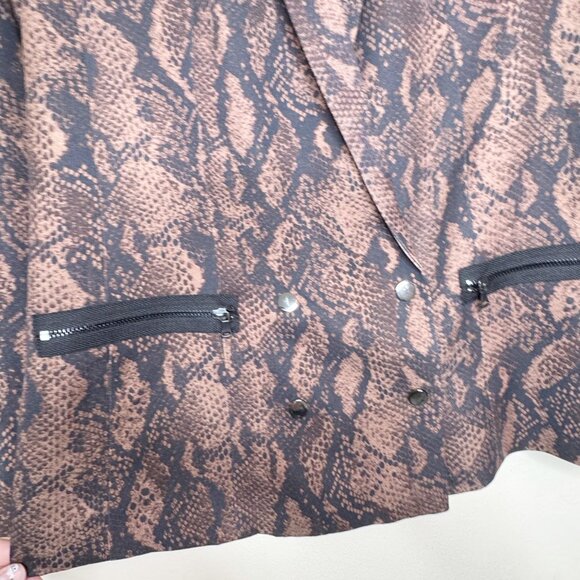 PAIGE Karissa Snake Print Blazer Brown Black Double-Breasted Size L - Picture 5 of 16